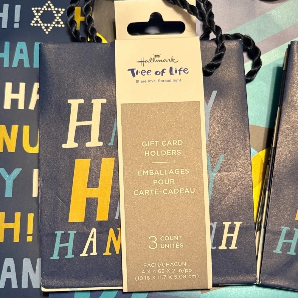 Hallmark Tree of Life Hanukkah Bulk Gift Bags Bundle (Pack of 10)